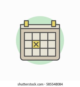 Calendar vector icon - creative colorful sign or design element