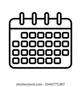 Calendar vector icon. Daily planner illustration sign. Schedule symbol. Date web icon.