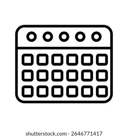 Calendar vector icon. Daily planner illustration sign. Schedule symbol. Date web icon.