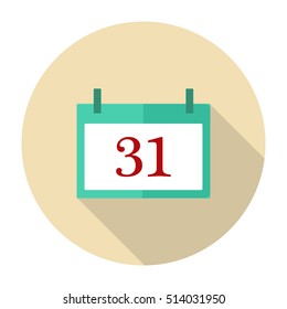Calendar vector icon with the date 31st