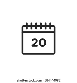 Calendar vector icon, date and month symbol. Modern, simple flat vector illustration for web site or mobile app