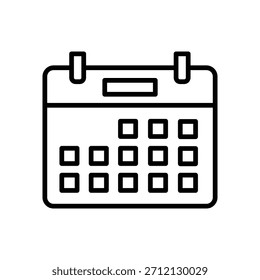 Calendar Vector Icon. Date and Schedule Line Art Symbol for Appointment, Agenda, and Time Management.
