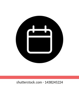 Calendar vector icon, date symbol. Simple, flat design for web or mobile app