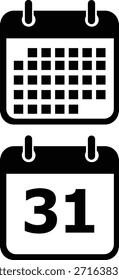 Icono de Vector de calendario con símbolo de fecha para horario y eventos