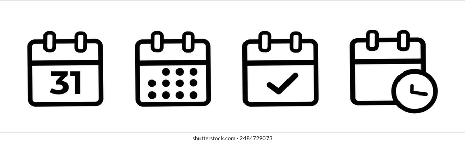 Calendar vector icon design set
