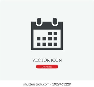 Icono de vector de calendario.  Trazo editable. Signo de estilo lineal para uso en diseño web y aplicaciones móviles, logotipo. Ilustración de símbolo. Gráficos vectoriales de píxeles - Vector