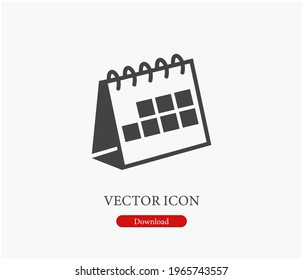 Calendar vector icon.  Editable stroke. Symbol in Line Art Style for Design, Presentation, Website or Apps Elements, Logo. Pixel vector graphics - Vector