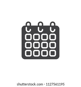 Calendar vector icon. filled flat sign for mobile concept and web design. Event reminder simple solid icon. Symbol, logo illustration. Pixel perfect vector graphics