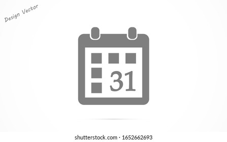 Icono de vector de calendario. Diseño plano mejor icono vectorial aislado en fondo gris. Icono vectorial de calendario plano en la pared. Ilustración de icono de vector de calendario 