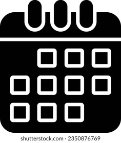 Calendar Vector Icon Glyph Style