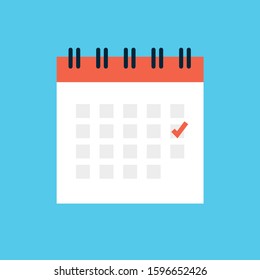 Calendar vector icon, graphic appointment flat calendar icon month time agenda.