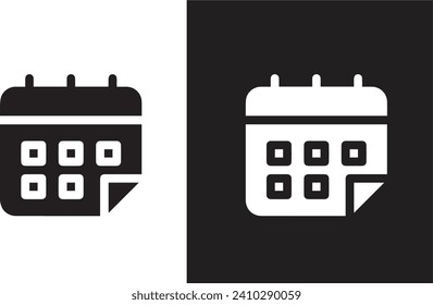 Icono de vector de calendario. Ilustración vectorial. Icono de calendario blanco y negro. Color editable de la plantilla de icono de calendario.