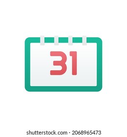 Ilustración de icono del vector del calendario. Diseño plano del calendario