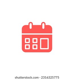 calendar vector icon illustration flat design isolated white background