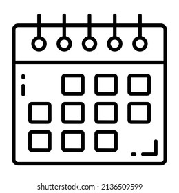 Calendar vector icon. Illustration for graphic and web design.