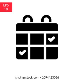 Calendar vector icon. Illustration isolated for graphic and web design.