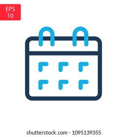 Calendar vector icon. Illustration isolated for graphic and web design.