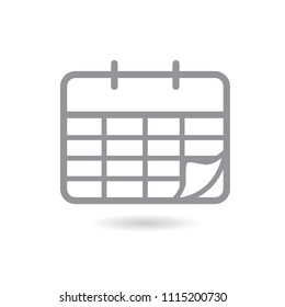 Calendar vector icon. Illustration isolated for graphic and web design.