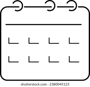 Calendar vector icon. Illustration isolated for graphic and web design.