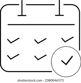Icono de vector de calendario. Ilustración aislada para diseño gráfico y web.