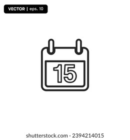 Icono de vector de calendario. Ilustración aislada para diseño gráfico y web.