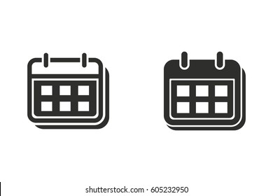 Calendar vector icon. Illustration isolated for graphic and web design.