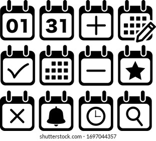 Calendar vector icon illustration set