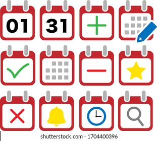 Calendar vector icon illustration set