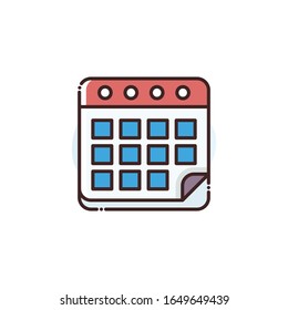 Calendar Vector Icon. illustration Style EPS 10 File