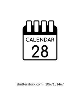 Calendar Vector Icon Illustration For Web And Mobile App Isolated On White Backround.Ui/Ux