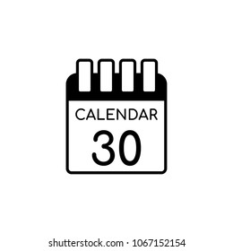 Calendar Vector Icon Illustration For Web And Mobile App Isolated On White Backround.Ui/Ux