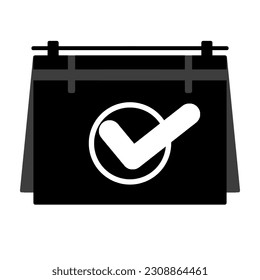 Icono de vector de calendario. Isolación de ilustraciones negras para diseño gráfico y web