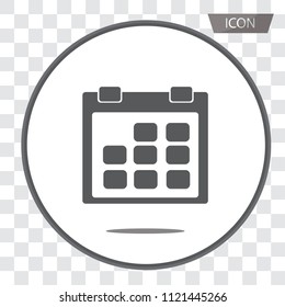 Calendar vector icon isolated on transparent background.