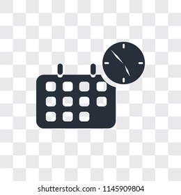 Calendar vector icon isolated on transparent background, Calendar logo concept