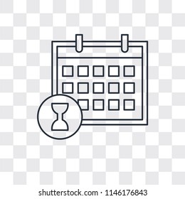 Calendar vector icon isolated on transparent background, Calendar logo concept
