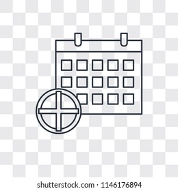 Calendar vector icon isolated on transparent background, Calendar logo concept
