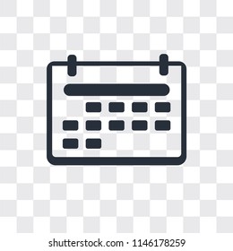 Calendar vector icon isolated on transparent background, Calendar logo concept