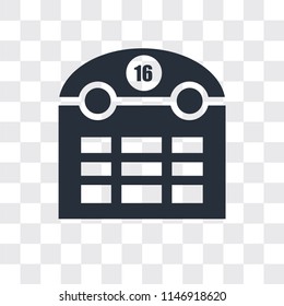 Calendar vector icon isolated on transparent background, Calendar logo concept