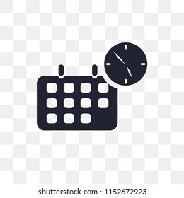 Calendar vector icon isolated on transparent background, Calendar logo concept