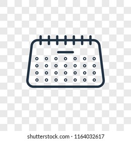 Calendar vector icon isolated on transparent background, Calendar logo concept