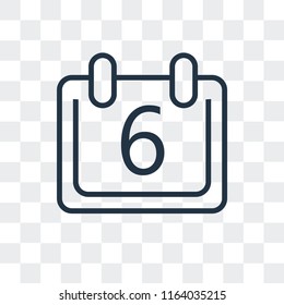 Calendar vector icon isolated on transparent background, Calendar logo concept