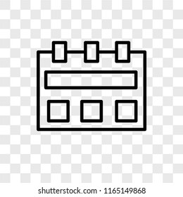 Calendar vector icon isolated on transparent background, Calendar logo concept