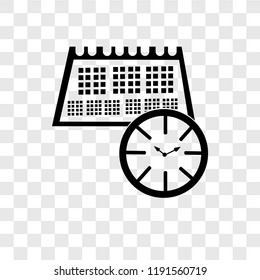 Calendar vector icon isolated on transparent background, Calendar transparency logo concept
