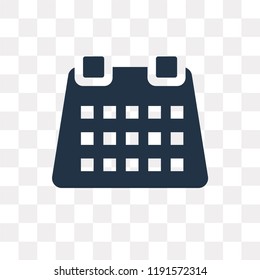 Calendar vector icon isolated on transparent background, Calendar transparency concept can be used web and mobile