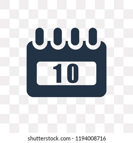 Calendar vector icon isolated on transparent background, Calendar transparency concept can be used web and mobile