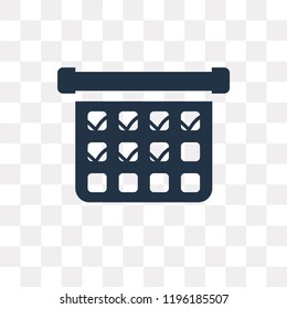 Calendar vector icon isolated on transparent background, Calendar transparency concept can be used web and mobile