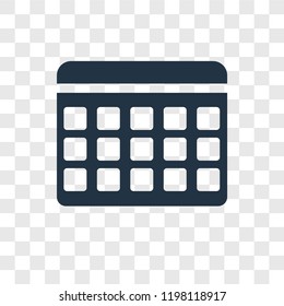 Calendar vector icon isolated on transparent background, Calendar transparency logo concept