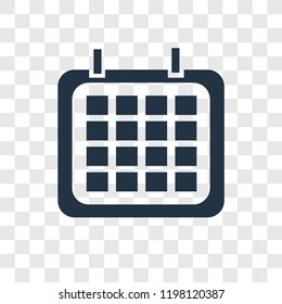 Calendar vector icon isolated on transparent background, Calendar transparency logo concept