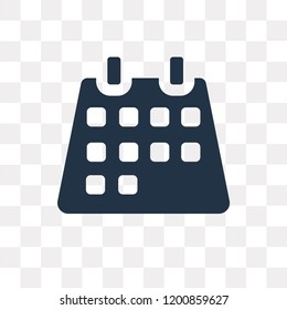 Calendar vector icon isolated on transparent background, Calendar transparency concept can be used web and mobile
