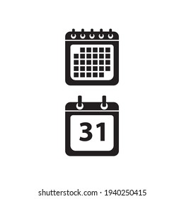 Icono de vector de calendario aislado en blanco